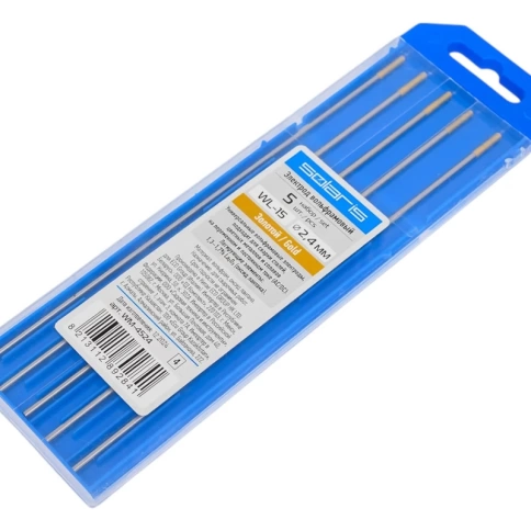 Электроды вольфрамовые WC-15 d.2,4 золотые SOLARIS фото 2