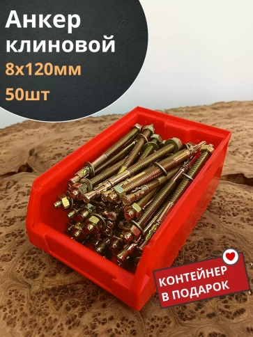 Анкер клиновой 8х120 (50 шт.) в контейнере фото 1