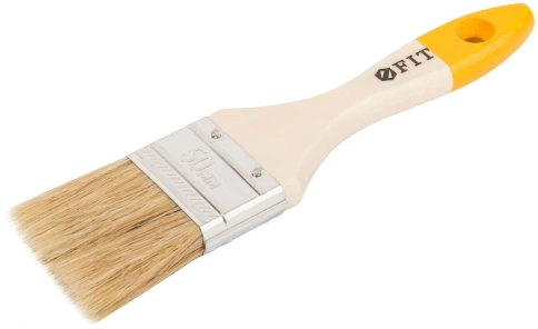 Кисть флейцевая Стандарт-Плюс, натур.светл.щетина, дерев.ручка 2" 50 мм фото 1