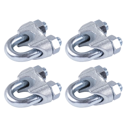 Трос стальной 5/6 с зажимами (4 шт.) оцинкованный в оплетке, 30 метров фото 2