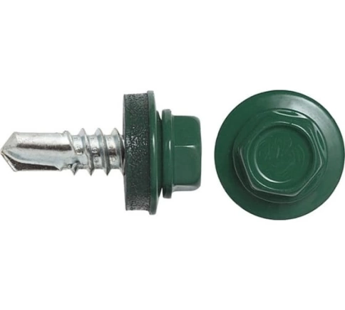 Саморез кровельный, 4,8х50/51 зеленый мох RAL6005 50 шт фото 5