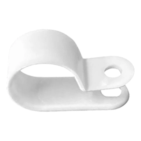 Крепеж-серьга для крепления кабеля d20, белая фото 2