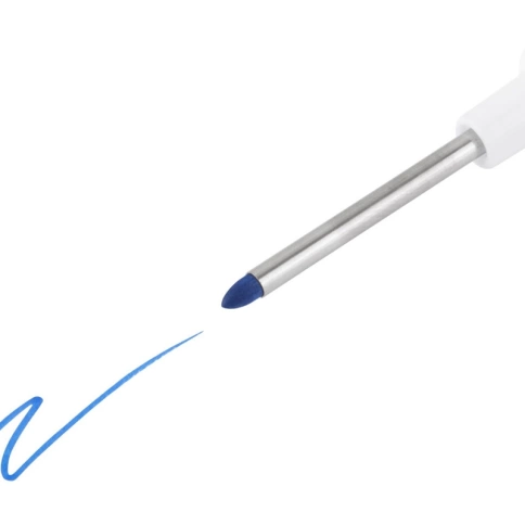 Маркер строительный перманентный тонкий, удлиненное перо, синий фото 2