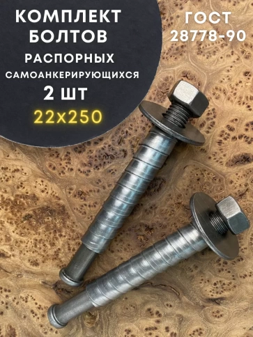 Болт БСР самоанкерирующийся распорный М22х250, 2 шт 28778-90 фото 1