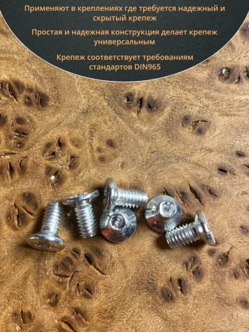 Винт потайной оцинкованный 4х8 DIN965, 10 шт. фото 4