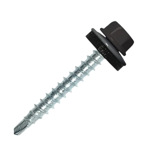 Саморез кровельный, 4,8х50/51 мм серо-коричневый RAL8019, оцинкованный фото 1