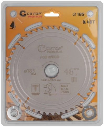 Диск пильный по дереву с тефл.покр.48Т CUTOP Profi Plus/2,0х30/25,4/20/16 мм фото 8
