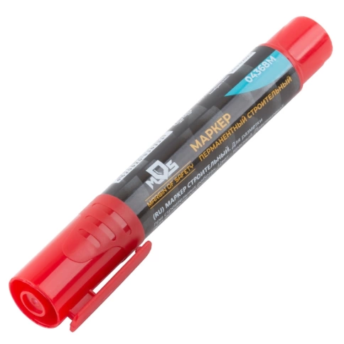 Маркер строительный перманентный  красный фото 1