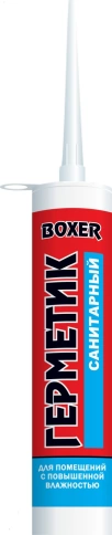 Герметик силиконовый санитарный белый, Boxer S, 260 мл фото 1