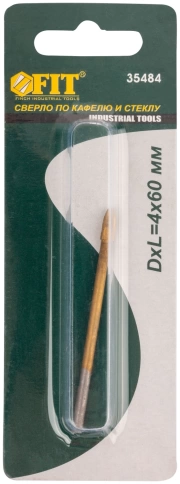 Сверло по кафелю и стеклу 4реж.кромки, титан.покр. 4х60 мм фото 3