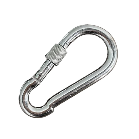 Карабин c фиксатором *12 оцинкованный DIN 5299 D фото 1