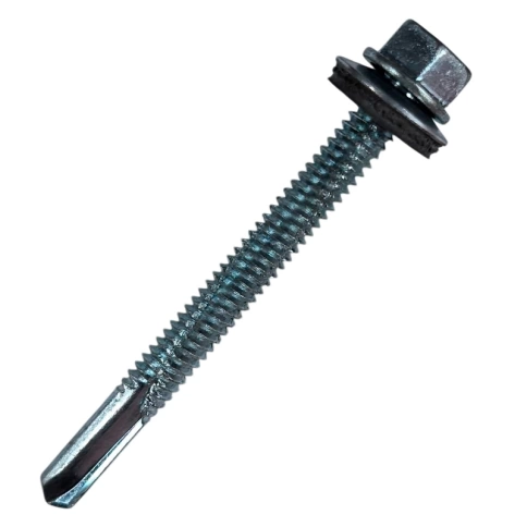 Саморез кровельный 5,5х51 мм с увеличенным сверлом РТ-5 15 мм, оцинкованный фото 1