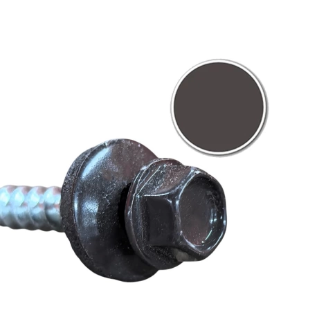 Саморез кровельный, 4,8х50/51 мм серо-коричневый RAL8019, оцинкованный фото 2