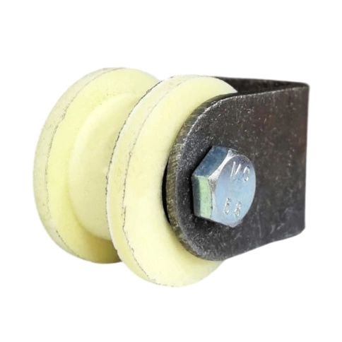 Ролик d50 мм Р2528 на платформе под трубу 20*20, капролон фото 1