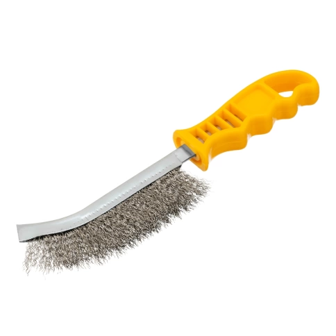 Щетка металлическая нержав. проволока пластик. рук. Denzel фото 1