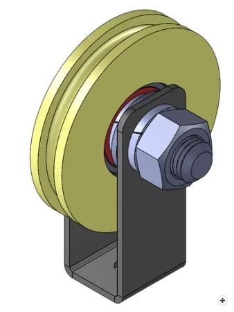 Ролик бельевой Р1065, d60мм, под трос 10мм со скобой (2 шт.) фото 6