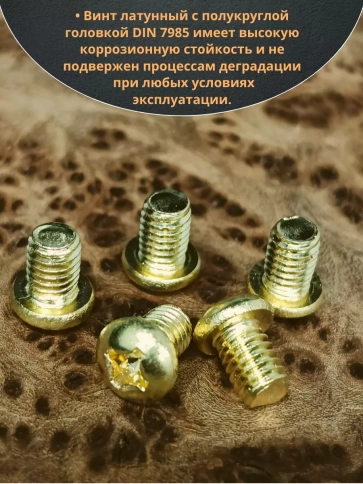 Винт 2,5х5 латунный с полукруглой гол. DIN7985,10 шт фото 4