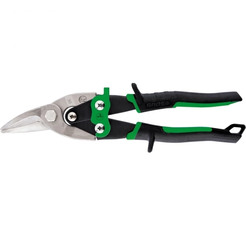 Ножницы по металлу PIRANHA,,прямой и правый рез., сталь-CrMo, двухкомп.рук Gross фото 1