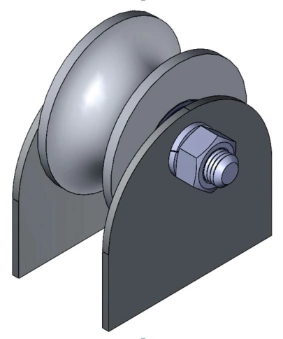 Ролик на пластинах d 65 мм, под трубу 20х20,металл 4 шт. фото 6