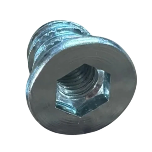 Втулка М8х15,3х17 мм, левая резьба по дереву плоский фланец SW10, оцинкованная фото 1