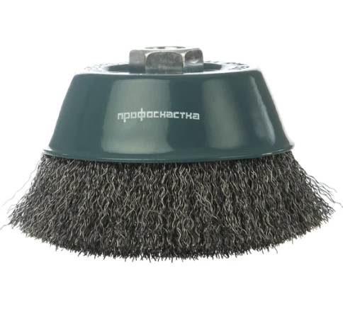 Щетка для УШМ №4 "чашка" гофрированная 100мм М14х2RPM8500 S0,3 Профоснастка Мастер фото 1