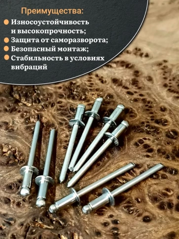 Заклепка вытяжная нержавеющая 4,8х8 фото 4