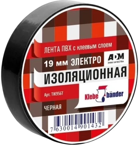Изолента ПВХ 19мм х 10м черная TIK956T Klebebander фото 1
