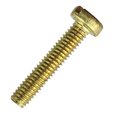 Винт с цилиндрической головкой и прямым шлицем 6х20 мм DIN 84, полная резьба, латунный фото 1