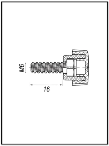 Ручка фиксатор барашек разборный d21 с болтом М6х16, 10 шт. фото 2