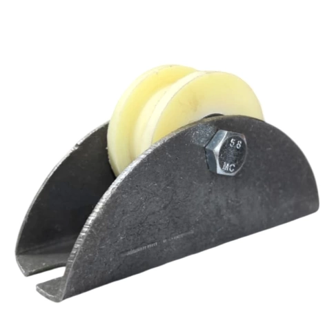 Ролик d70 мм Р2706 на большой платформе под трубу 20*20, капролон фото 1