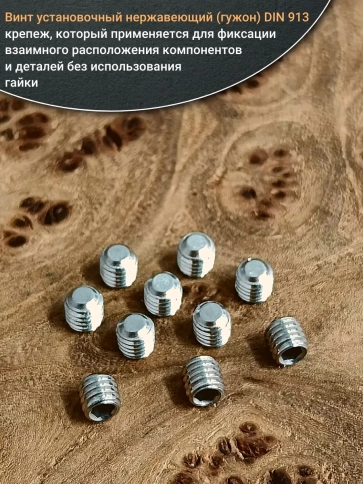 Винт установочный нержавеющий М5х5 DIN913 (гужон), 10 шт. фото 4