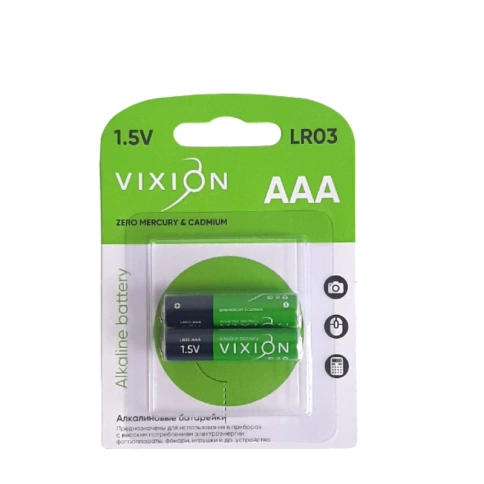 Батарейка алкалиновая LR03-AAA 2 шт VIXION фото 1