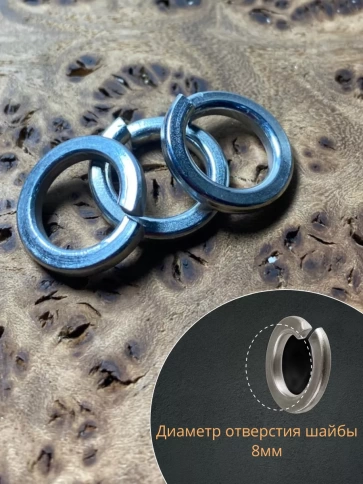 Шайба гровер пружинная оцинкованная М8 DIN127, 50 шт. фото 3