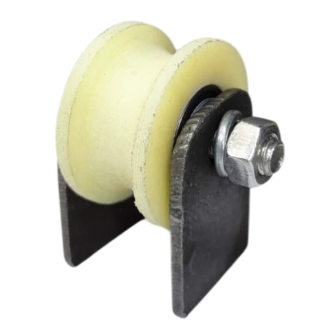 Ролик d40 мм Р2412 на пластинах под трубу d15 мм, капролон фото 2