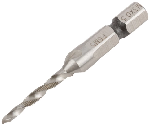 Сверло-Метчик комбинир. метрич., быстрореж.(HSS) сталь Р6М5 М3х0,5 мм 16/54 мм фото 2