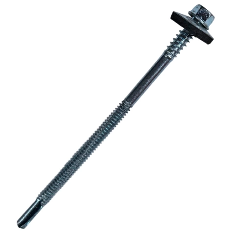 Саморез кровельный 6,3х76 мм с увеличенным сверлом РТ-5 15 мм, оцинкованный фото 1