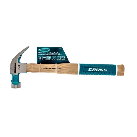 Молоток-гвоздодер, обрезиненная рукоятка, угол 45, магнит, 450 гр. Gross фото 1