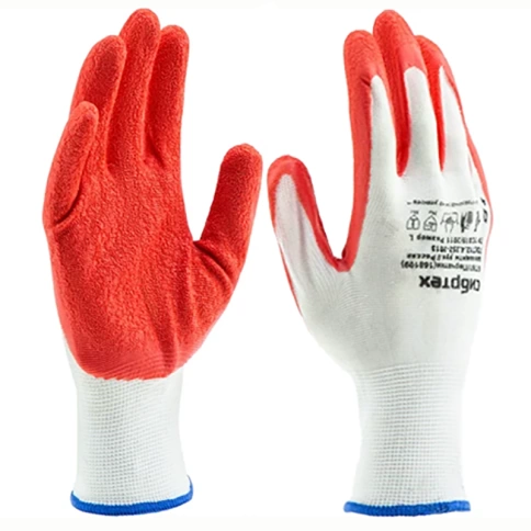 Перчатки трикотажные полиэфирные, латексное рельефное покрытие, Сибртех фото 1