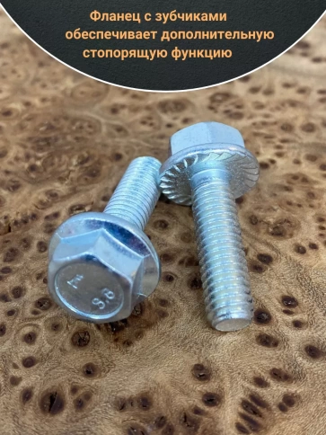 Болт М5х25 с фланцем к.п.8.8  ОЦ DIN6921 фото 4