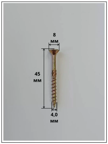 Саморез по дереву потайной Torx 4х45 ЖЦ, 20 шт. фото 2