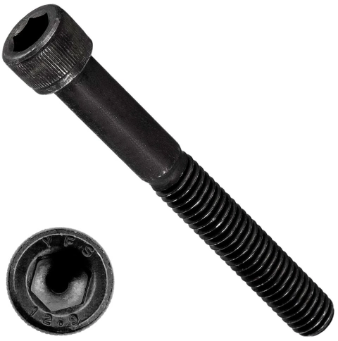 Винт высокопрочный НР М5х75 мм к.п.12.9 черный DIN912, 10 шт. фото 5