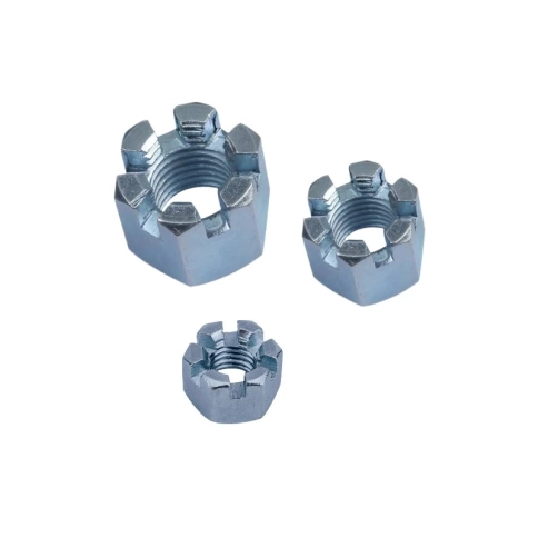 Гайка корончатая (прорезная) М30 DIN 935 оцинкованная, 20 шт. фото 1