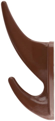 Крючок-вешалка 2-рожковый пластик.коричневый фото 3