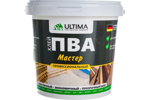 Клей ПВА ULTIMA Мастер 0,9 кг ведро фото 1