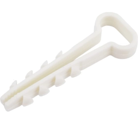 Дюбель-хомут для крепления кабеля прямоугольного 14х6 белый фото 1