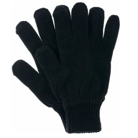 Перчатки трикотажные двойные черные, двойная манжета, 7-10 класс вязки, акриловые, Сибртех фото 1