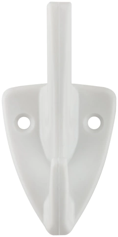 Крючок-вешалка 2-рожковый пластик.белый фото 2