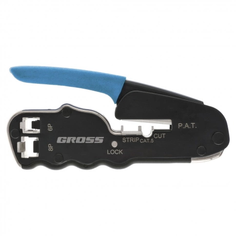 Клещи для обжима тел.и комп.клемм RJ45,8P и RJ11/12, 6P, компакт., CAT5 Gross фото 1