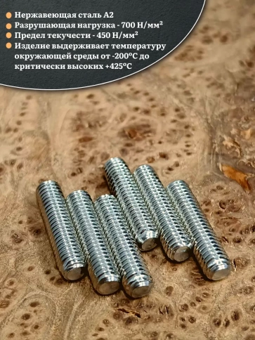 Винт установочный нержавеющий М6х25 DIN913 (гужон), 50 шт. фото 3