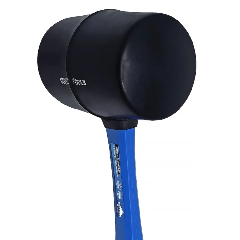 Киянка резиновая, черная резина, фибергласовая рукоятка 450 гр. VERTEXTOOLS фото 2